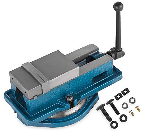 VEVOR Prensa de Bloqueo de Fresadora de 10.16 cm Alta Precisión Base Giratoria 360 Grados 100mm, Abrazadera de Banco de Sujeción con Válvula de Bloqueo, Potente Fuerza de Sujeción, 38 x 25 x 17 cm