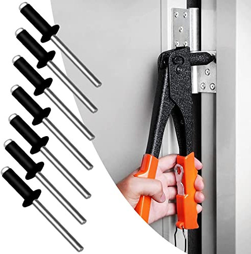 Blindnieten Alu Nieten Popnieten Set 4 mm x 6 mm Blindnieten Sortiment Großkopf Schwarz Pop Nieten 100 Stück Niete Anthrazit Dome Niet für Rivet Tool Blindnietzangen (4mm x 6mm)