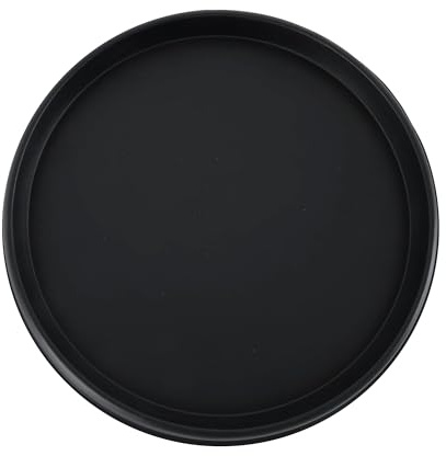 The HC Companies Terrazzo Soucoupe Ronde de qualité supérieure pour Plantes d'intérieur et d'extérieur en Plastique pour Pots - 33,7 x 33,7 x 3 cm - Onyx Noir