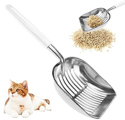 BLLREMIPSUR Metal Cat Litter Scoop, Durable Litter Pet Shovel, Cat Litter Sifter with Comfortable Handle