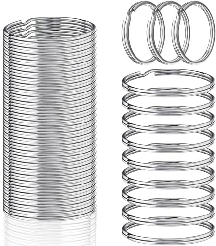 Silberne Schlüsselringe, Augshy 60 Stück Runde Schlüsselringe 28mm Edelstahl Schlüsselringe DIY Schlüsselanhänger Zubehör Metalle Ringe für Schlüssel und Handwerk