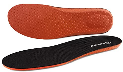 Knixmax Einlegesohlen für Sport - PU Foam Schuheinlagen Weich Komfort Einlagen Dämpfung Ideal für Sneaker, Laufschuhe, Sportschuhe, Wanderschuhe - Schwarz-Rot Gr.43.5