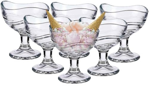 Coppa gelato set 6 bicchieri con piede per ice macedonia calice in vetro granita ciotole da bar pub hotel ristorante