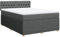 vidaXL Boxspringbett, Doppelbett mit Matratze Matratzenauflage, Bettgestell mit Kopfteil, Polsterbett Bett für Schlafzimmer, Dunkelgrau 160x200cm Stoff