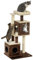 PawHut Kratzbaum 107 cm Katzenbaum mit Katzenhöhle, Bett, Spielball, Katzenkratzbaum mit Sisal-Kratzsäulen, für Katzen bis 5 kg, Dunkelbraun