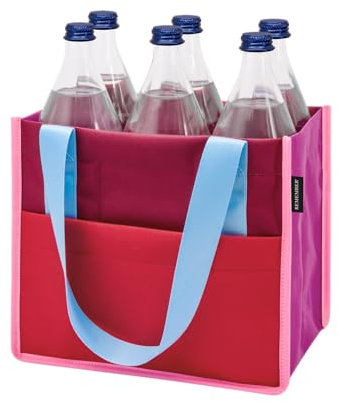 REMEMBER Flaschentasche Berry für 6 Flaschen - 27 x 24 x 18 cm mit Trageriemen