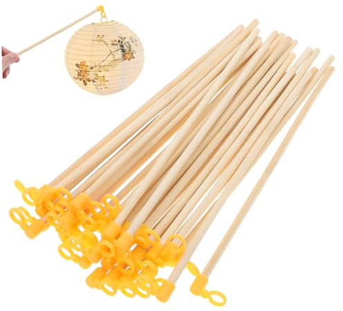 jojofuny Palos de Madera para Faroles de Papel Certificados, Mango Largo Resistente, sin Rebabas, para Decoración de Linternas de Papel, Kit de 35 Piezas, Uso Artesanal y Festivo