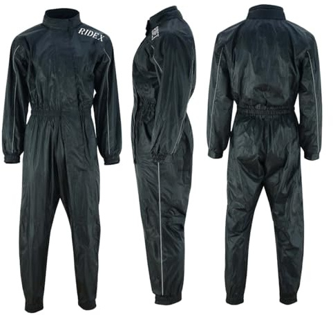 RIDEX Full Body Waterproof Rain Suit Taffeta PU Coated Lightweight Windproof One Piece Overall Water Resistance Waterproof Suit Rainwear For Men And Women (S)