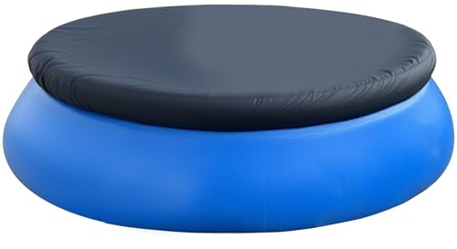 Ceblish poolöverdrag runt för 244 cm, uppblåsbara toppringpooler, slitstark Oxford-tyg, poolpresenning, rund, vindtät, bladsäker, UV-resistent, enkel installation