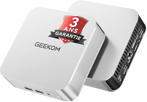 GEEKOM A6 Mini PC, 3-Jahre-Support, mit AMD Ryzen 7 6800H | 16GB Aufrüstbarer DDR5 RAM(Kein festgelegter LPDDR) + 512GB SSD, Bester Mini Desktop PC für Homeoffice & Kreativität