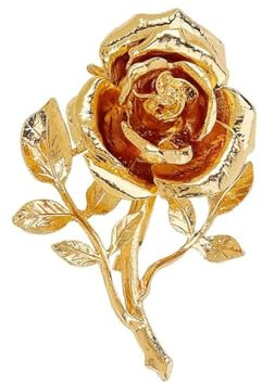 Broche Fleur Rose Doré Pour Femmes Et Hommes Grande Fleur 3D Métal Doré Épinglette Rétro Pour Costure Chapeau Ou Robe Accessoire De Mode Unisexe Pour Mariage Cérémonie Ou Fête Bijoux Élégants