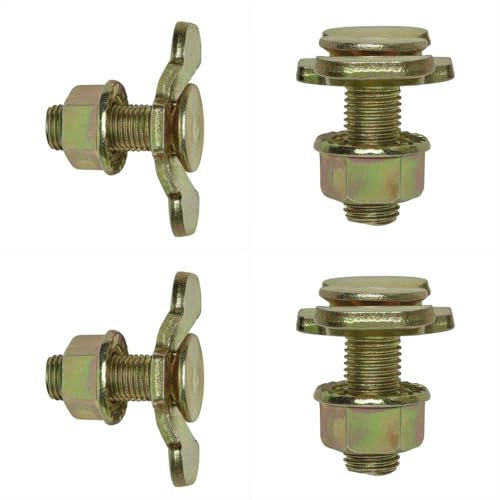 MULTIBROS 4er Pack Stud Fitting Double 3/8 – Airline Doppel-Endbeschlag für Zurrschienen | Hochwertiger Verzinkter Stahl | Sicheres Ladungssicherungssystem für Aero-Zurrschienen | Robust & Belastbar