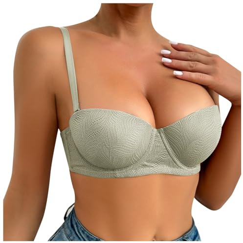 Dirndl Soutien-gorge push-up pour femme Dos nu Balconette Sexy Sous-vêtements classiques Demi-coque Corsage traditionnel Grandes tailles Soutien-gorge léger pour femme Oktoberfest, A6 vert., 105B