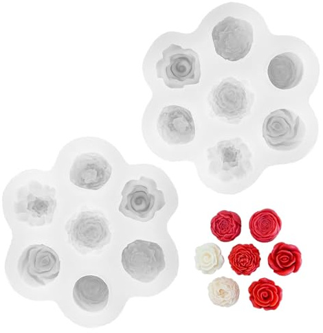 Molde de Silicona de Vela de Fruta, Moldes de Gelatina en Forma de Fruta, 7 Moldes para Hacer Velas, Molde de silicona de Jabón, Moldes de Silicona Reposteria para Fruta, para Velas de Cera Caseras