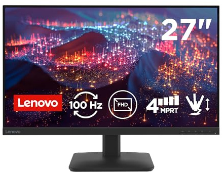 Lenovo L27-41 | 27'' Full HD WLED Monitor | 1920 x 1080 | 16:9 | 100Hz | 4ms Reaktionszeit | HDMI | VGA | 3-seitig IPS Panel | Raven schwarz | 4.1 kg