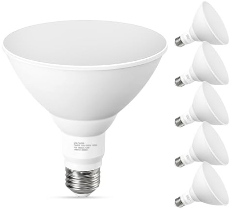 GvvooHome PAR38 LED Outdoor Flood Light Bulbs, 100W Equivalent, 5000K Daylight White, Dimmable Waterproof LED Floodlight for Porch Yard Garage, E26 Base 1050LM, 13W, 15,000 Hrs, 6 Pack