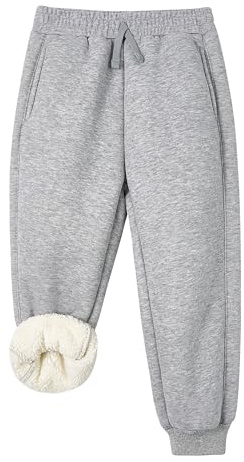 Volunboy Pantalones Deportivos Niños Joggers Forro Polar Tobillos Elásticos Ropa Escolar Colegio Día a Día Exterior(Tamaño 100,2-3 años,Gris Mezclado