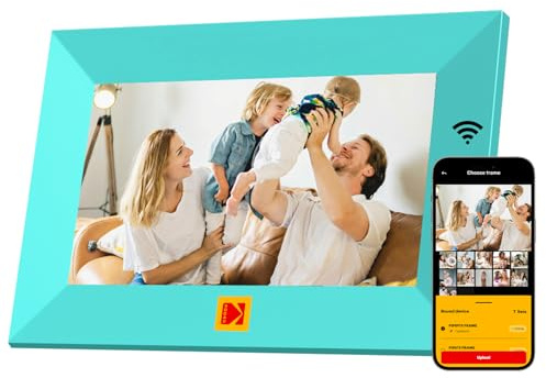 KODAK Marco de Fotos Digital WiFi de 7 Pulgadas, 32 GB de Memoria Marco Digital de Fotos, Pantalla Táctil IPS HD, Rotación Automática, Marco Electrónico Inteligente Comparte Fotos y Vídeos al Instante