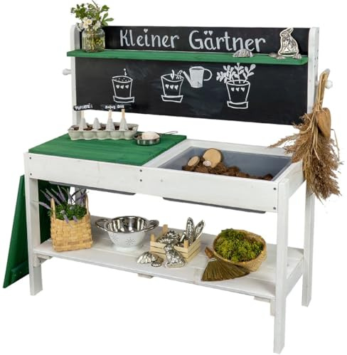 Meppi Cuisine boueuse en bois - Cuisine d'extérieur pour enfants - Table de jardinage - Table de bricolage - Table d'extérieur