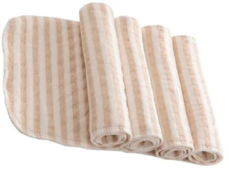 BUTIFULSIC Booster Pads with 3-Layer Lining Cloth Diaper Inserts 4pcs Organic Cotton for Reducing Nighttime Diaper Changes, Suitable for Diapering