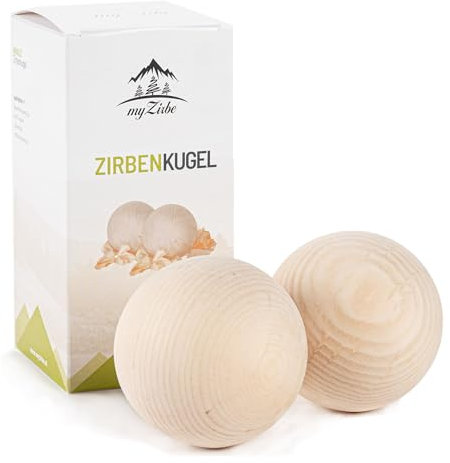 Doppelpack - Zirbenkugel 7cm aus Zirbenholz