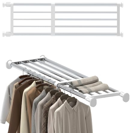 Hershii - Estante/repisa de tensión con Barras Extensibles de Metal para Almacenamiento. Organizador/Separador Ajustable para Armario, Cocina, Cuarto de baño