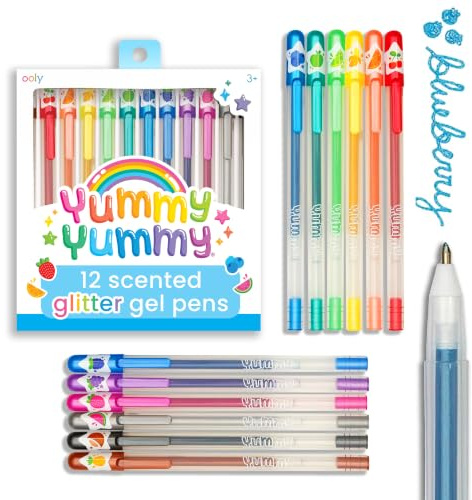OOLY Yummy Yummy Scented Glitter Gel Pens, Set of 12, 1.00mm NIB