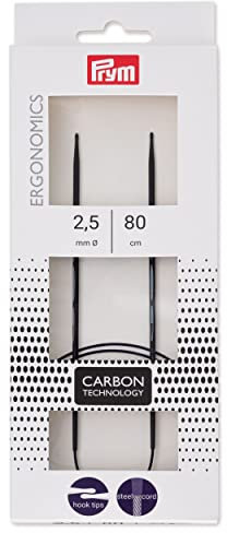 Prym 215301 Rundstricknadeln Ergonomics Carbon 80 cm 2,50 mm