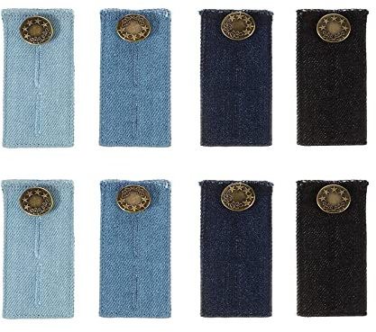 Laonainai 8 PCS Hosen Erweiterung hosenbunderweiterung Damen Knopf Extender Set für Jeanshosen Hosen Erweiterung Hosenerweiterung in Jeans Optik bundverlängerung Hosen (4 Farbe)