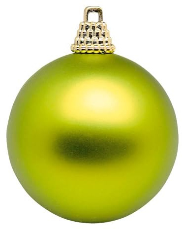 Deco Woerner Matte, hellgrüne Weihnachtskugeln aus Plastik, 6 cm Ø - 24 Stück