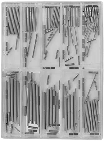 RTLR Goupille de Tube Crantée pour Montre, Kit d'assortiment de Pièces de Réparation, Goupille de Tube de Remplacement Portable Précise pour Bracelet de Montre pour Horloger pour Magasin de Montres