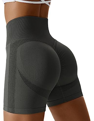 Zhiaek Pantalones Cortos Mujer Short Deportivo Mujer Elásticas Leggins Push Up Mallas Correr Cintura Alta para Gym Fitness Yoga