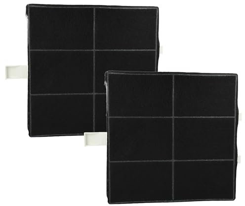 vhbw 2x Filtres à charbon actif compatible avec Bosch DKE645E, DKE955MBR, DHZ5185, DHZ5186, DHZ5105, DHZ5180 hotte aspirante - 22,2 x 22,2 x 2,4 cm
