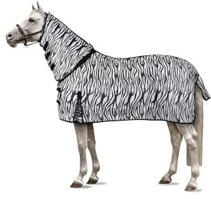 Horze Pferde Fliegendecke Defender mit Halsschutz und Schweiflatz, Insekten- und UV-Schutz