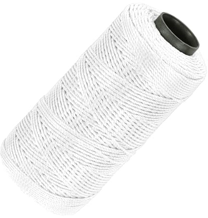 sourcing map Nylon String 3 Strand Twist Mason Line 1.5mm 218' White | Nylon Twine String for DIY Projects Home Improvement Gardening Gift Wrapping Christmas Party Supplies