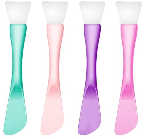 4 Stück Silikon Gesichtsmasken Pinsel, Doppelseitiger Pinsel für Gesichtsmaske Wiederverwendbare Maskenpinsel Waschbarer Applikator Pinsels für Schlafmaske, Schlammmaske, Skin Care Aesthetic
