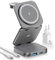 AC Island 5 in 1 Wireless Charging Station, Foldable Mag-Safe Charger Stand, Travel Wireless Charger for iPhone 16/15/14/13/12 Series, Apple Watch S10-1/Ultra, for Airpods 4/3/2/Pro (Grey)