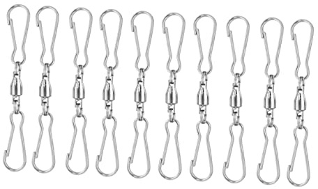 ifundom Ganci Girevoli Doppi in Acciaio 20 Pezzi, Clip Rotanti 360° Per Mangiatoie Uccelli e Decorazioni Da Giardino