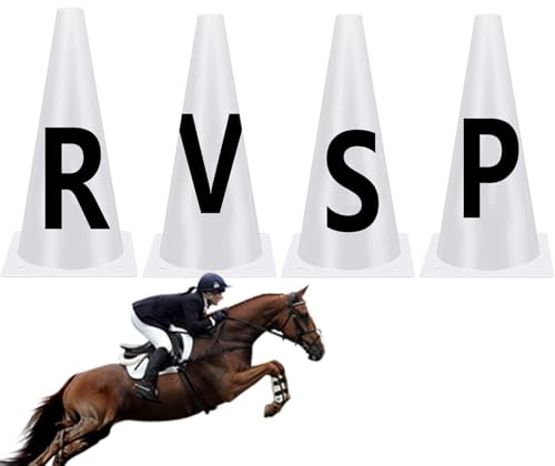 Hästdressyr, tävlingsdressyr | Tävlingsmarkörer sportkoner med bokstäver hästträningsutrustning för ridning