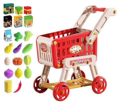 Caddie pour | Jouet Caddie avec Cuisine pour | Jouets Cuisine Nourriture Jouet Activités Éducatives Maternelle Jeux Interactifs Garçons Filles Maison Fête