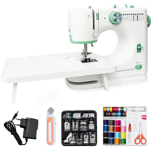 Letcart 520 Macchina Da Cucire Portatile, Macchina Da Cucire Multifunzione Per Principianti E Professionisti, 12 Punti, Pedali, Accessori Per Cucire, Ideale Per Vestiti, Federe E Uso Domestico