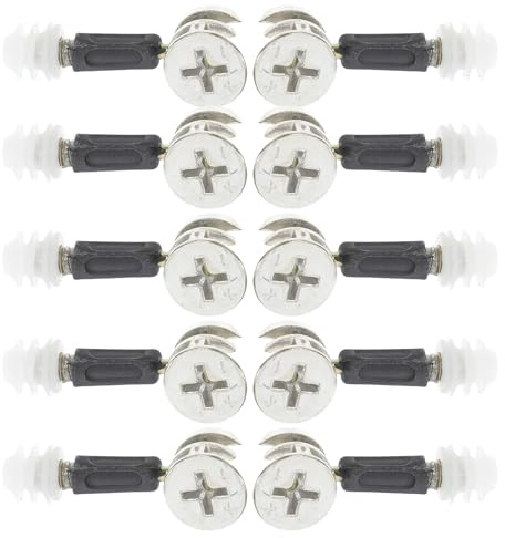 Alipis Juego De 20 Tornillos de Fijación para Muebles con Tuercas Excéntricas, Pasadores de Metal y Herrajes de Conexión para Armarios, Cajones y Reparación de Paneles, Juego de
