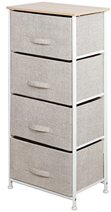 sogesfurniture Aufbewahrung Kommode Garderoben mit 4 Stoff-Schubladen, universale Schubladenbox Schubladenschrank Stoffschrank für Flur, Eingangsbereich, Schlafzimmer, 45x30x94cm, 103N-BM-BH