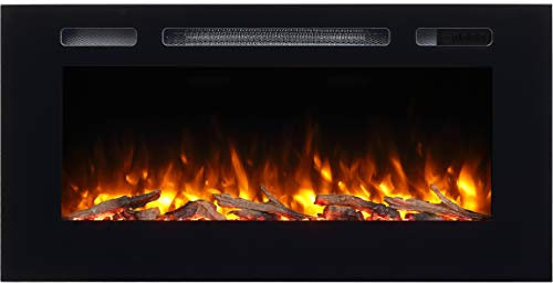 Endeavour Fires Hawnby Recessed Electric Fire with 7 day Programmable Remote Control, 1&2kW, Log & Crystal Set(40)