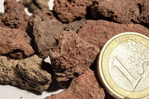 5 kg Puzzolane, piedra de lava roja para jardín, acolchado y decoración interior y exterior, 5-15 mm