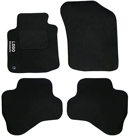Auto Accessori Lupex | Juego de 4 Alfombrillas de Coche compatibles con 107 (2005-2013) con 1 Clips de fijación | Alfombras moldeadas de moqueta con Bordado en el Lado del Conductor