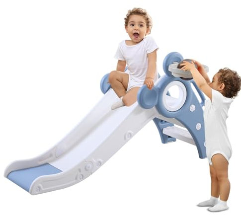 Rutsche Indoor Outdoor ab 1 2 3 Jahr,Faltbar Kinderrutsche,Baby Gartenrutsche,Tolles Geschenk für Kinder,Geburtstagsgeschenk Blau
