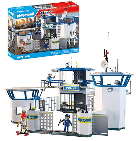 PLAYMOBIL | Action Heroes | Polizei-Kommandozentrale | Polizei-Spielzeug | Abenteuer-Spielzeug für Kinder ab 4 Jahren | Fördert Rollenspiele & Kreativität | Mit Spielfiguren & Zubehör | 71873