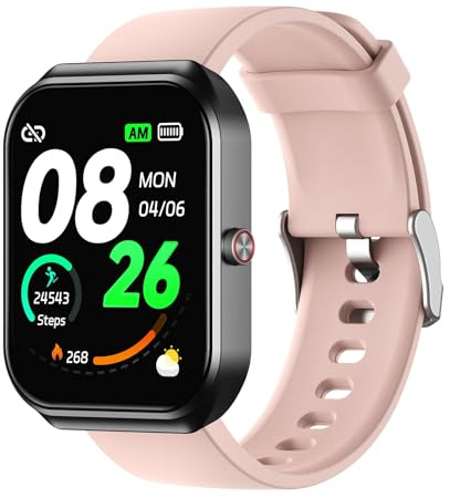 RORIOS Smartwatch Unisex – Orologio Intelligente Multifunzione Orologio da Polso con 100+ Modalità Sport, Monitoraggio Battito Cardiaco e Sonno, Activity Tracker per Uomo Donna Watch Rosa AA