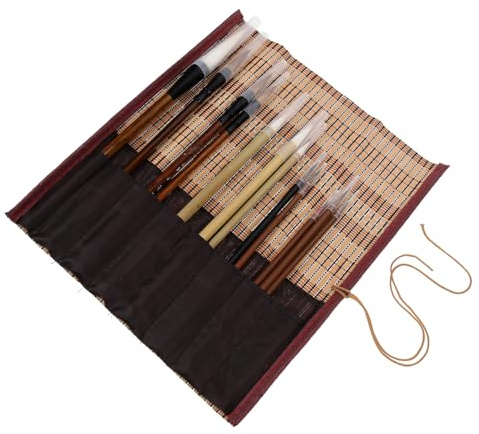 TOPBATHY 12 pezzi Pennelli per Calligrafia Cinese con Manico in Pennelli da Disegno e Scrittura per Artisti e Principianti Resistenti e Leggeri Kit Professionale per Pittura Tradizionale e